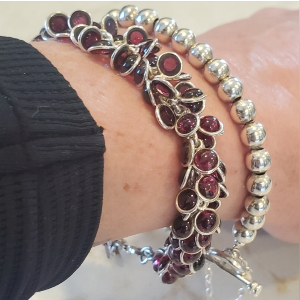 Silpada Garnet  Cha Cha Bracelet B1049 - Picture 3 of 7